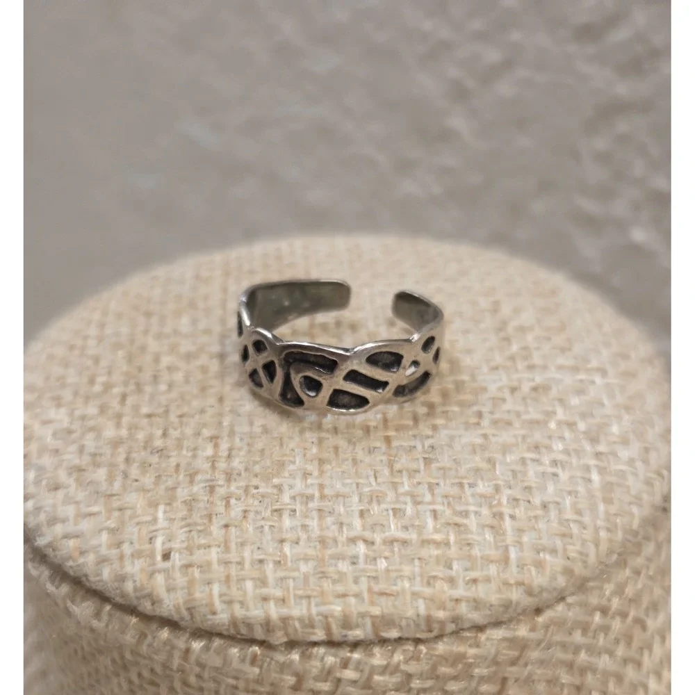Vintage Sterling Silver Celtic Knot Toe Ring Adjustable‎